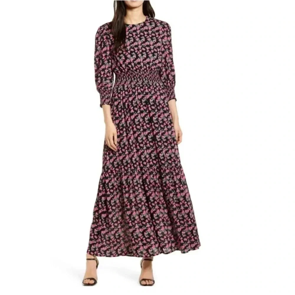 Wayf  Cambridge floral open back maxi dress